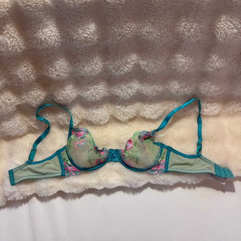 ASOS Teal and Pink Floral Bra